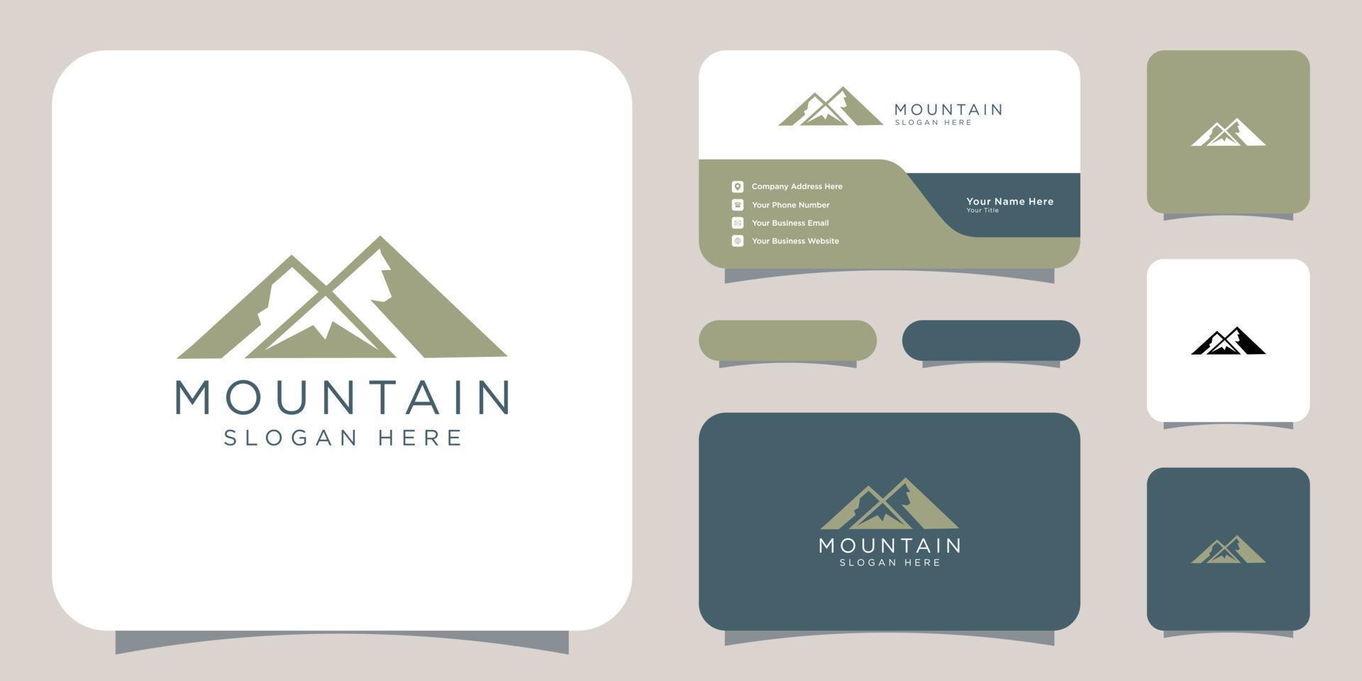 vecteur de logo de montagne et carte de visite