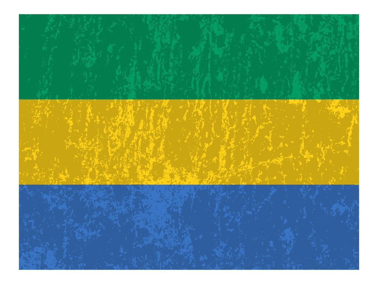 drapeau grunge du gabon, couleurs officielles et proportion. illustration vectorielle. vecteur