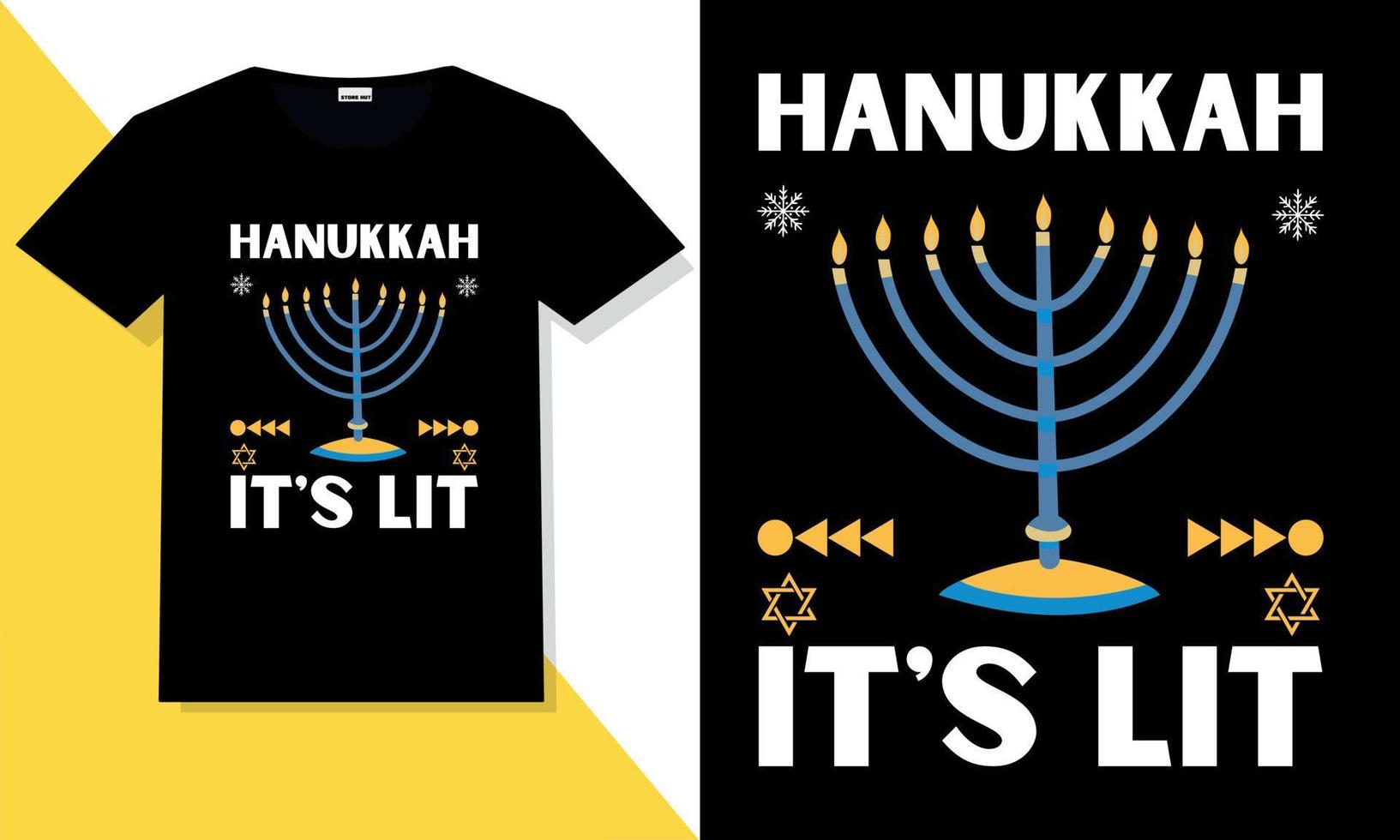 vecteur de t-shirt de hanukkah. hanukkah lettrage à la main