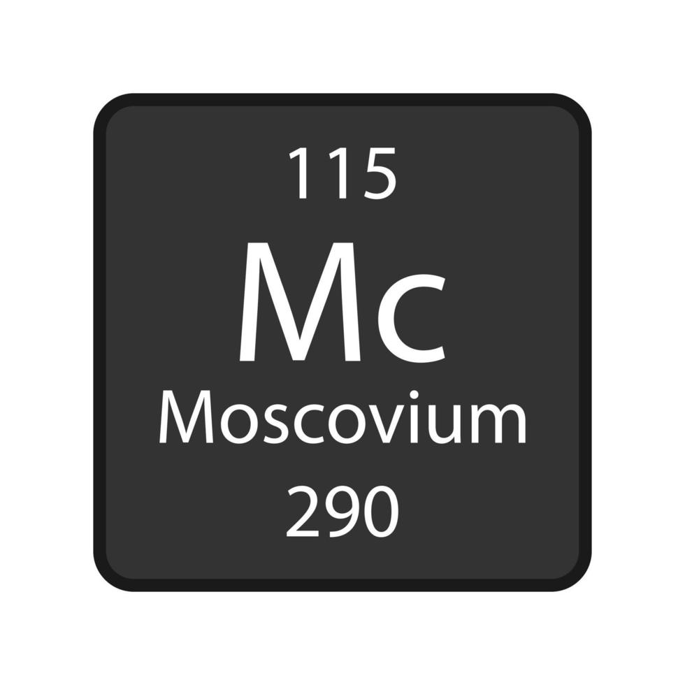 symbole du moscovium. élément chimique du tableau périodique. illustration vectorielle. vecteur