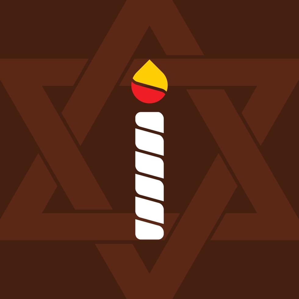 conception de vecteur de mandala de bougie de hanukkah