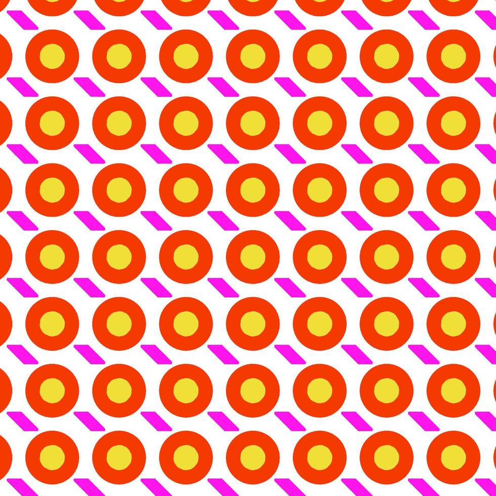 modèle sans couture avec des cercles d'illustration vectorielle rouge jaune, vecteur