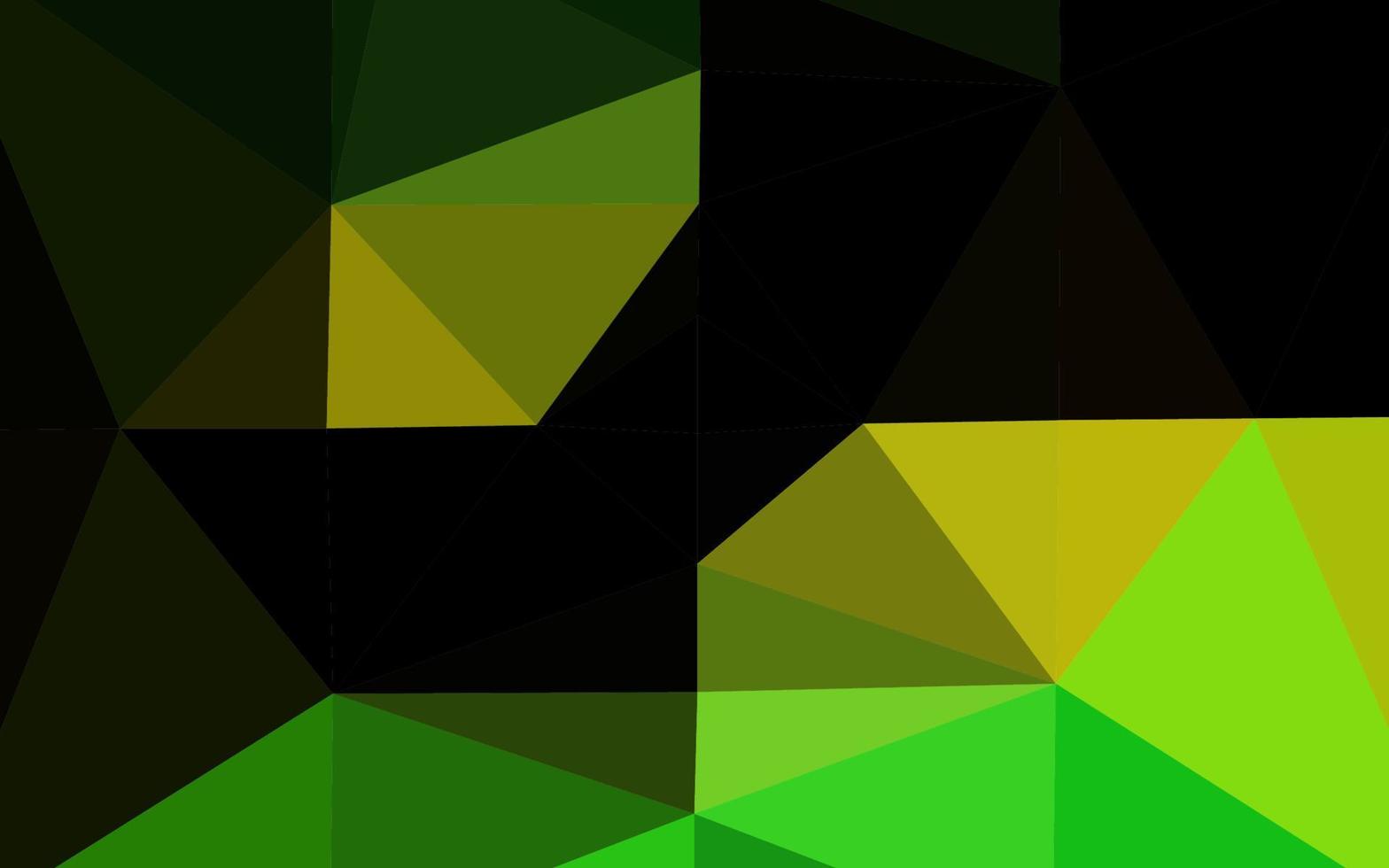 fond polygonale de vecteur vert foncé, jaune.