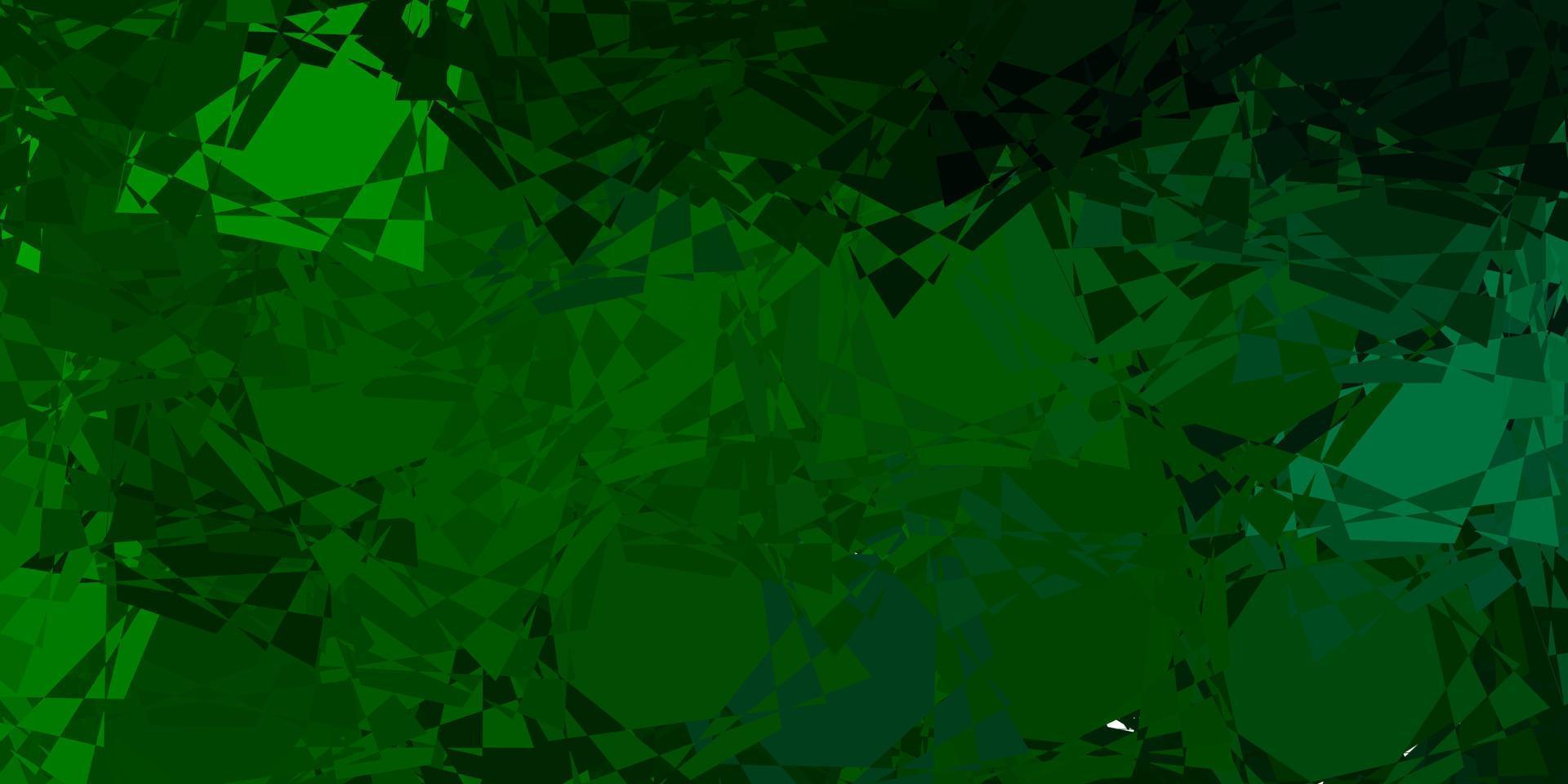 texture de vecteur vert foncé avec des triangles aléatoires.