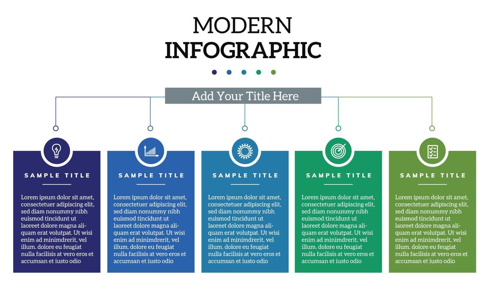 modèle de conception infographique moderne avec icônes et 5 options ou étapes. peut être utilisé pour le processus, les présentations, la mise en page, la bannière, le graphique d'informations. vecteur