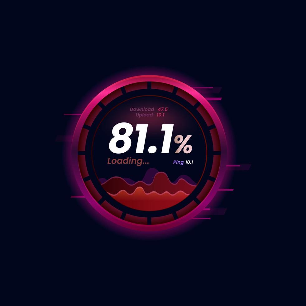 cadran de compteur de vitesse de téléchargement ou de téléchargement sur Internet vecteur