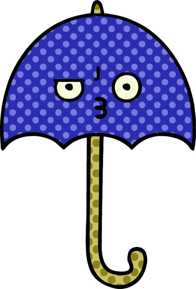 parapluie de dessin animé de style bande dessinée vecteur