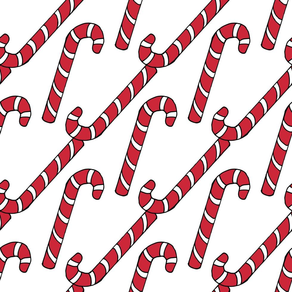 modèle sans couture avec des bonbons de Noël rouges sur fond blanc. image vectorielle. vecteur