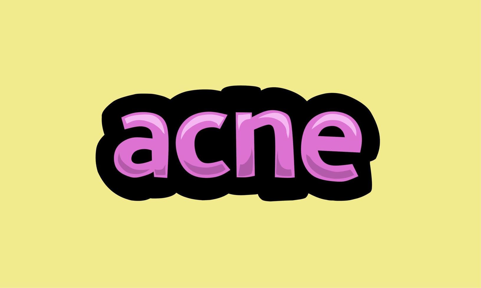 conception de vecteur d'écriture d'acné sur fond jaune