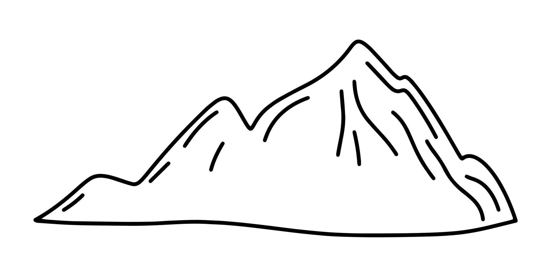 sommets de montagne, rochers, icônes de montagne, figures de montagne, éléments de conception de logo, illustration vectorielle style minimaliste et simple, illustration en noir et blanc, moderne vecteur