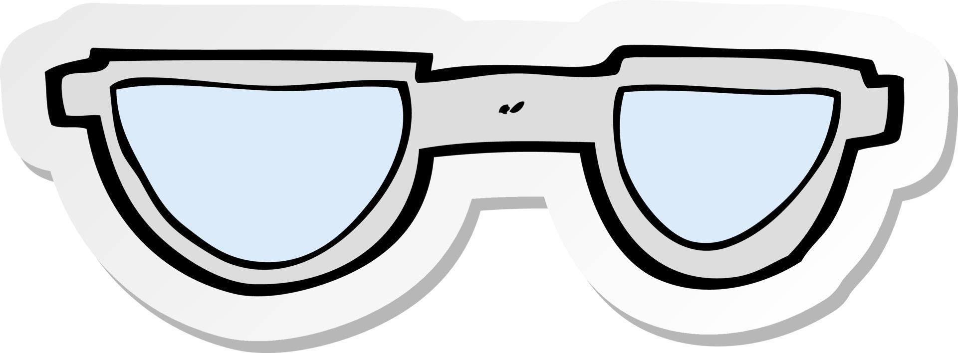 autocollant de lunettes de dessin animé vecteur