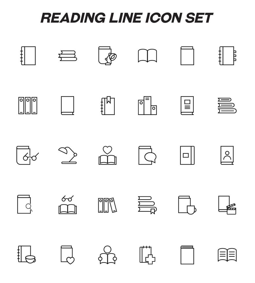 concept de lecture et d'éducation. symboles de contour modernes adaptés aux sites Web, publicités, applications, pages Internet. jeu d'icônes de ligne comprenant des icônes de divers livres vecteur