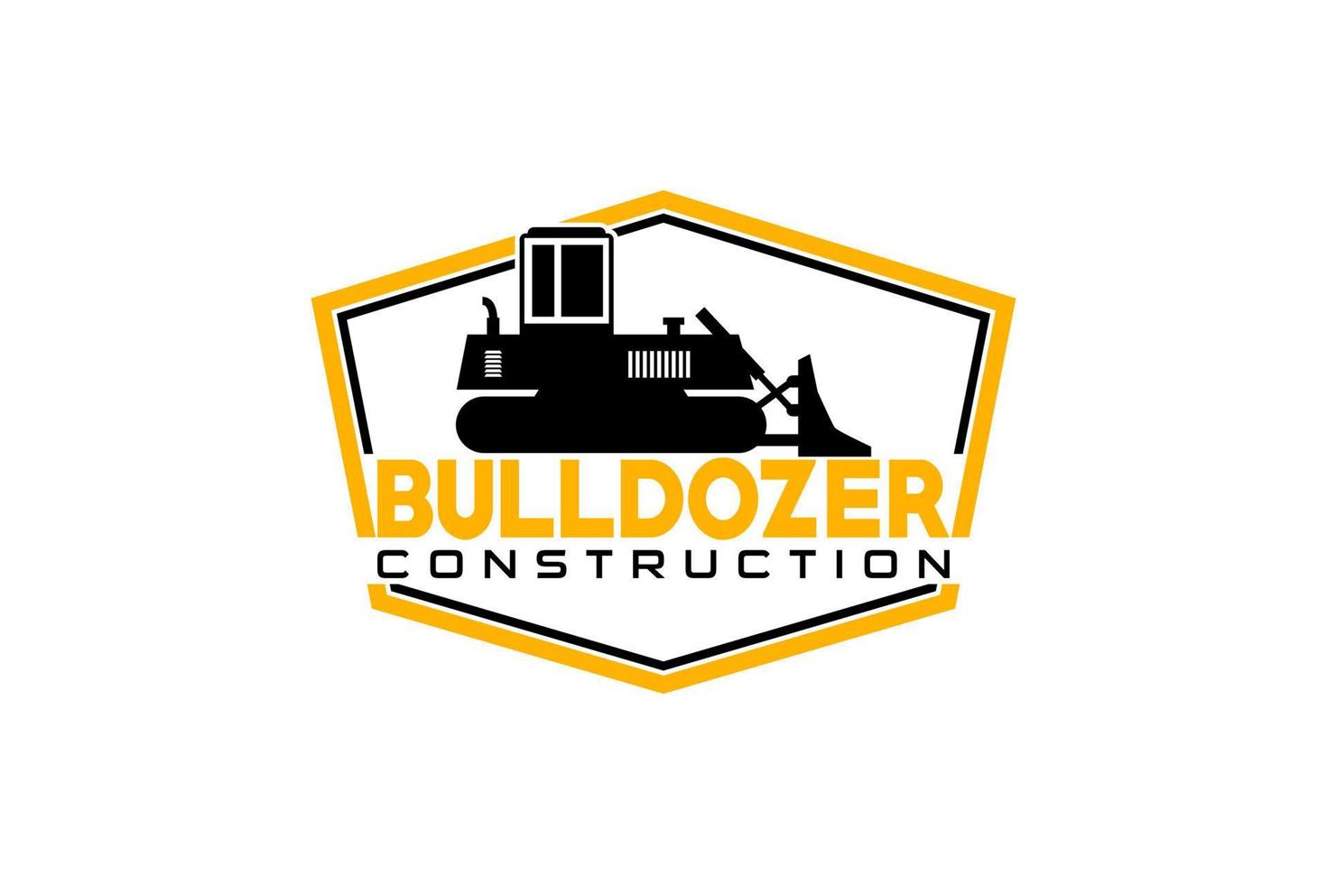 vecteur de modèle de logo de bulldozer. vecteur de logo d'équipement lourd pour entreprise de construction. illustration de pelle créative pour le modèle de logo.