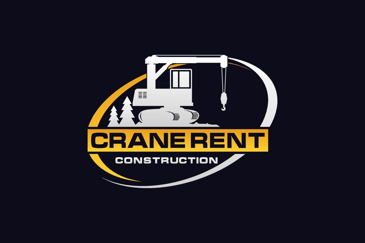 vecteur de modèle de logo de grue. vecteur de logo d'équipement lourd pour entreprise de construction. illustration de grue créative pour le modèle de logo.