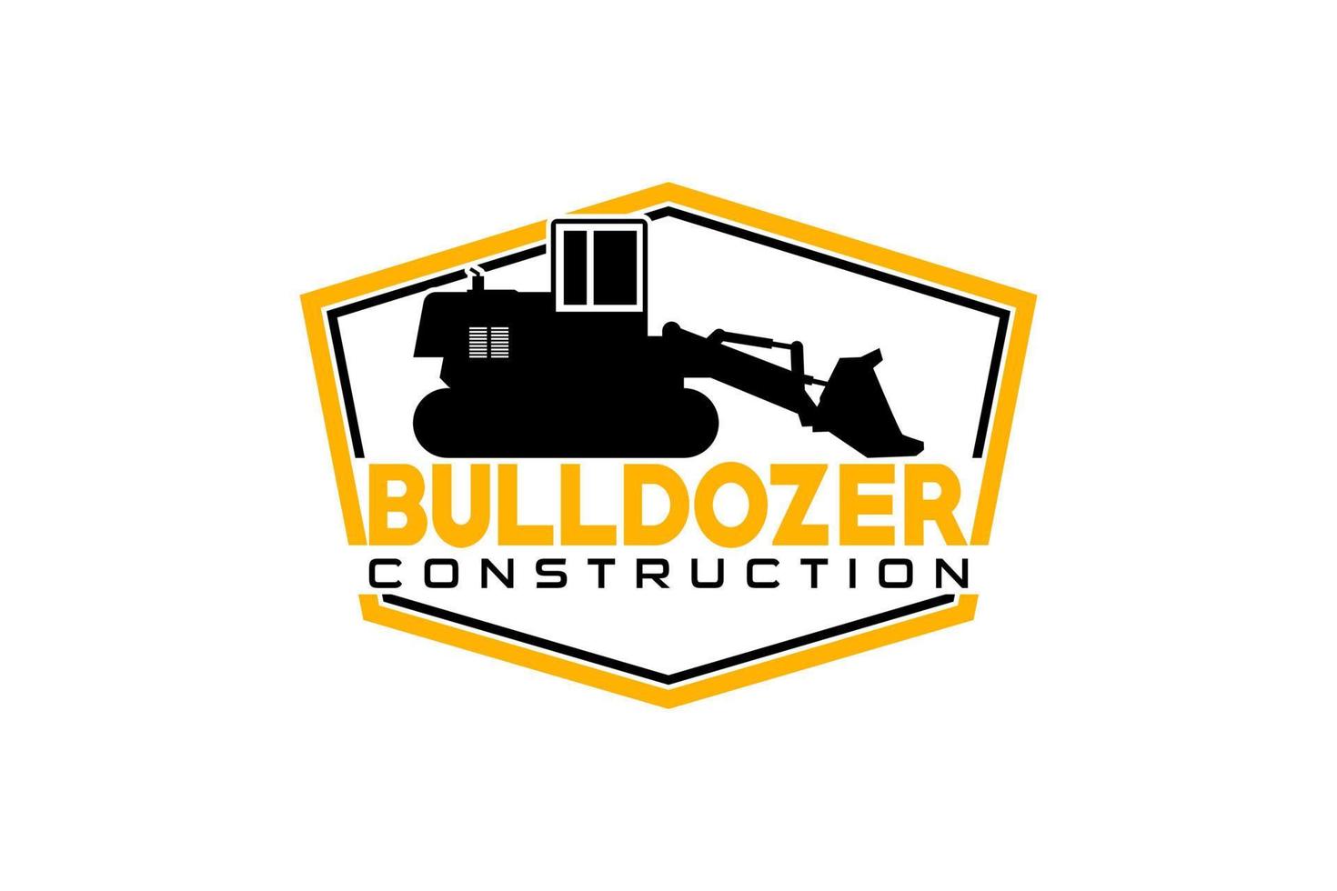 vecteur de modèle de logo de bulldozer. vecteur de logo d'équipement lourd pour entreprise de construction. illustration de pelle créative pour le modèle de logo.