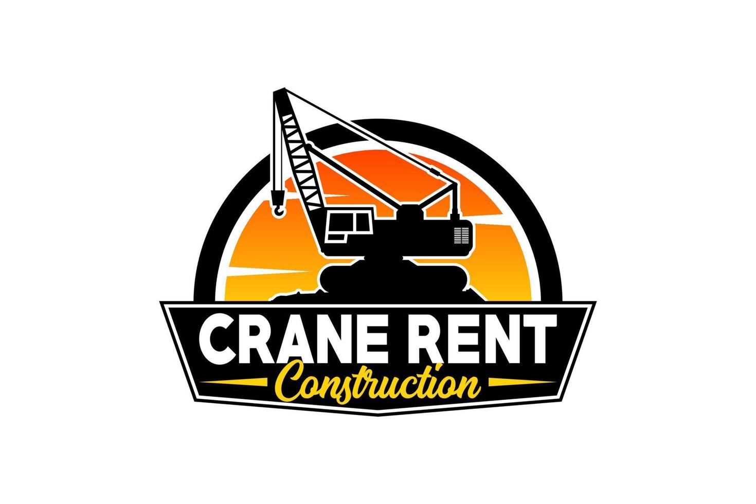 vecteur de modèle de logo de grue. vecteur de logo d'équipement lourd pour entreprise de construction. illustration de grue créative pour le modèle de logo.