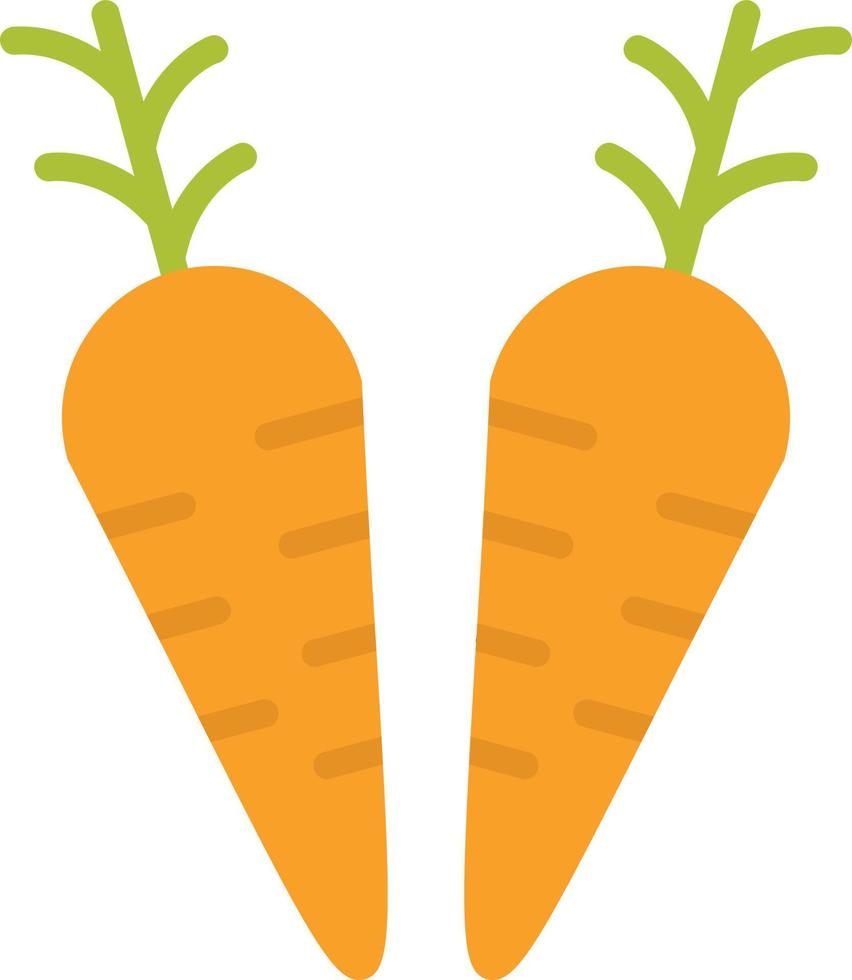 icône plate de carottes vecteur