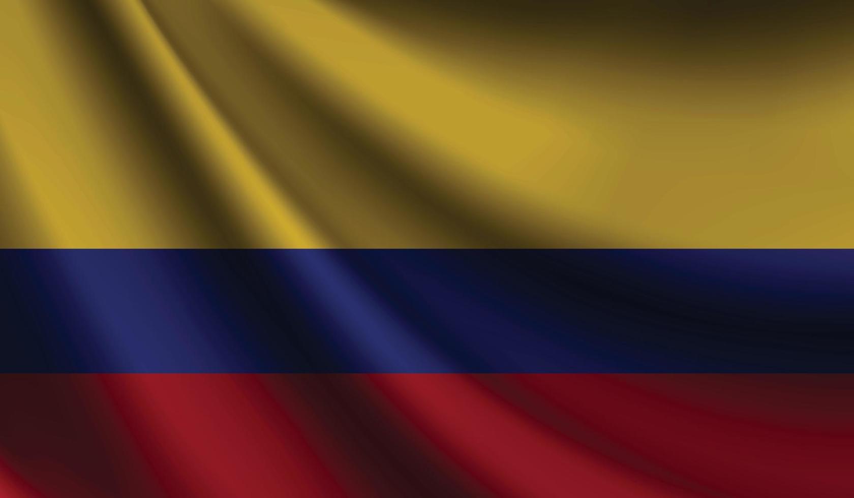 drapeau colombien agitant. arrière-plan pour la conception patriotique et nationale vecteur