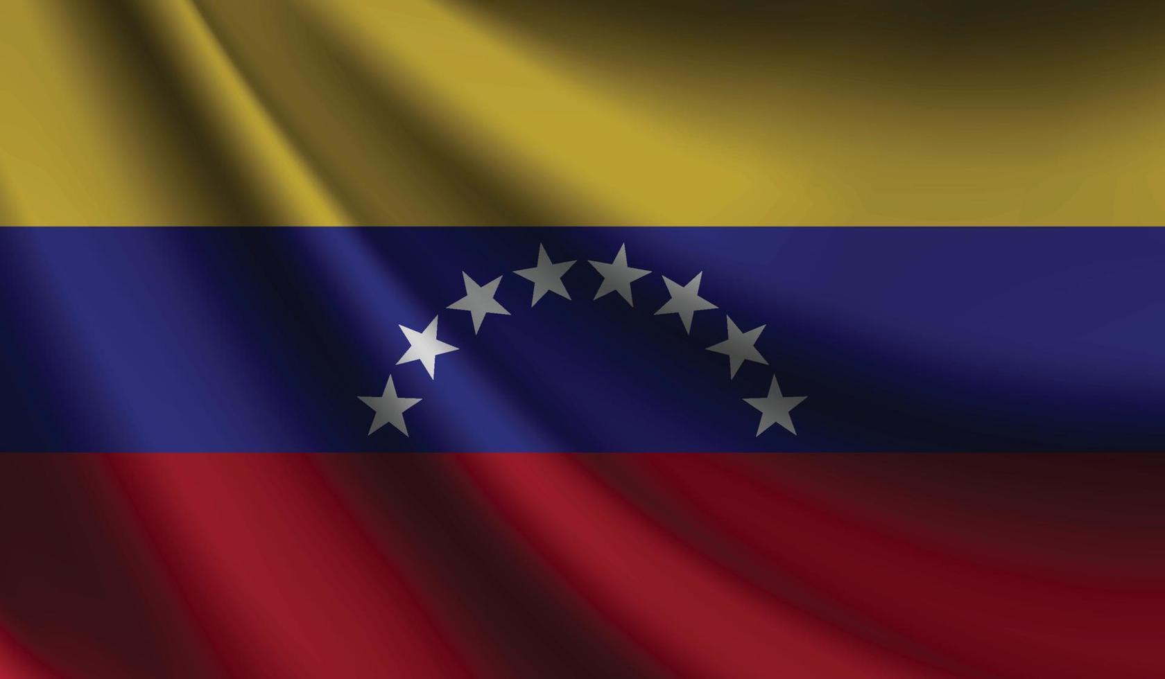 drapeau du venezuela agitant le fond pour la conception patriotique et nationale vecteur