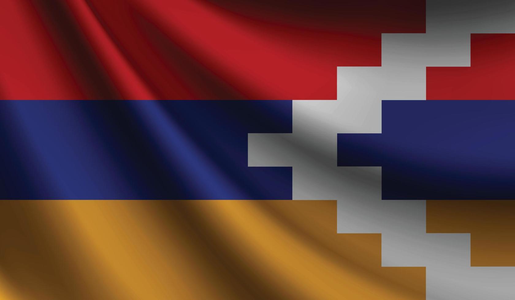 drapeau de la république du haut-karabakh agitant. arrière-plan pour la conception patriotique et nationale vecteur