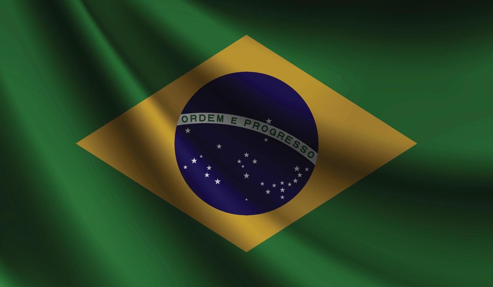 drapeau du brésil agitant le fond pour la conception patriotique et nationale vecteur