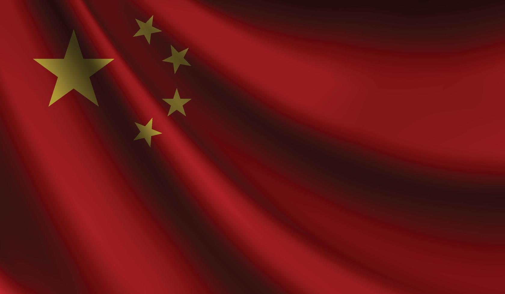 drapeau de la chine agitant. arrière-plan pour la conception patriotique et nationale vecteur
