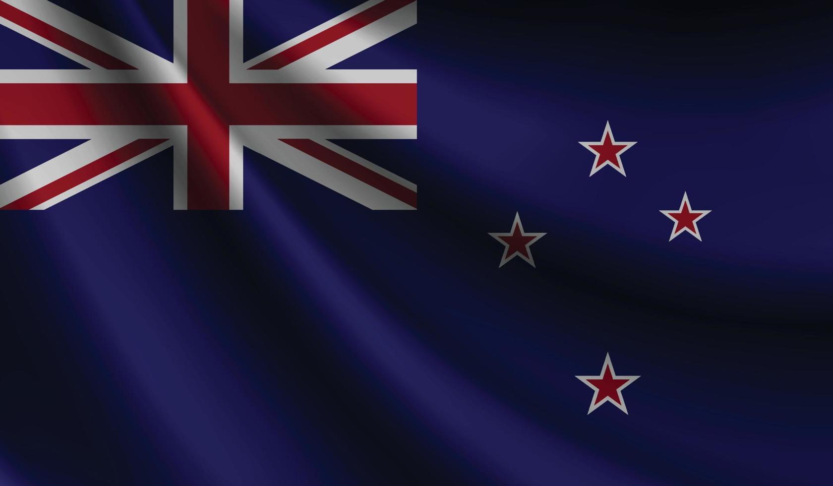 drapeau néo-zélandais agitant le fond pour la conception patriotique et nationale vecteur