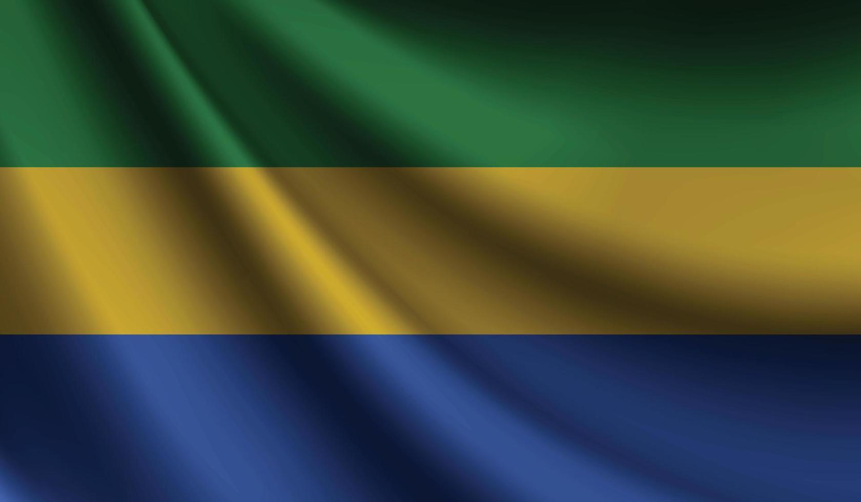 drapeau gabonais agitant. arrière-plan pour la conception patriotique et nationale vecteur