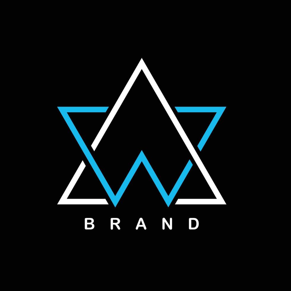 création initiale du logo a et w pour le nom de votre marque vecteur