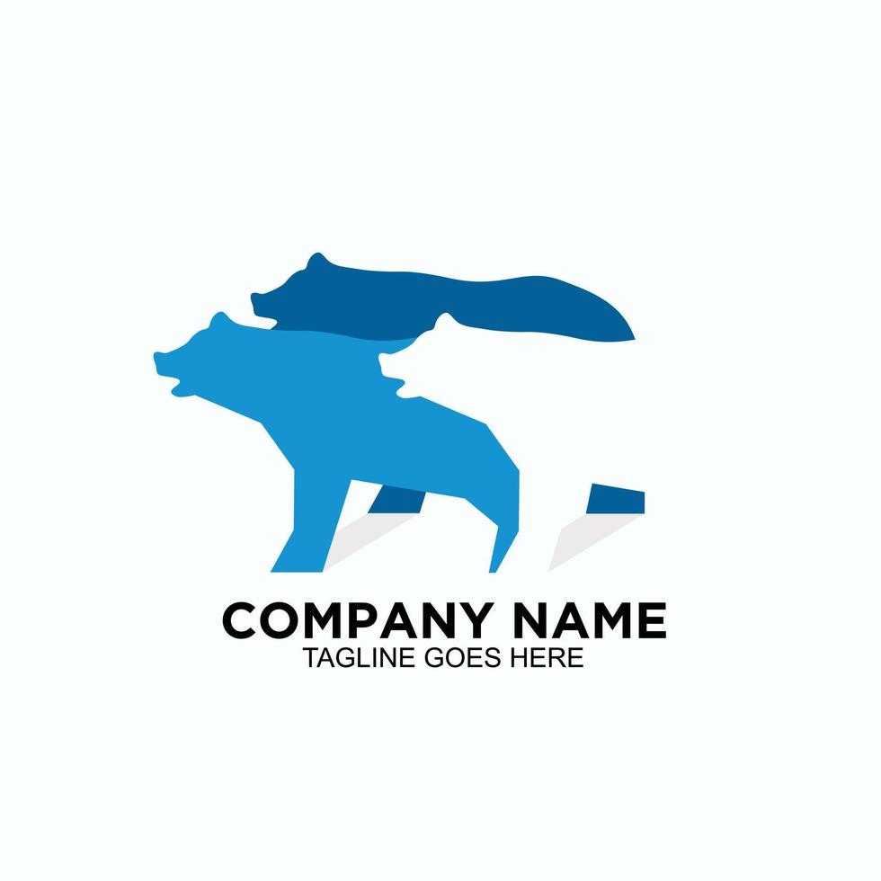 concept de conception de logo ours pour entreprise vecteur