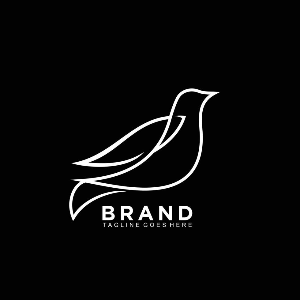 logo oiseau design simple et propre pour la marque vecteur