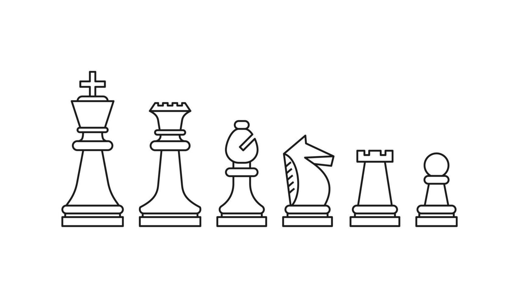 Jeu d'icônes d'échecs blanc art vectoriel