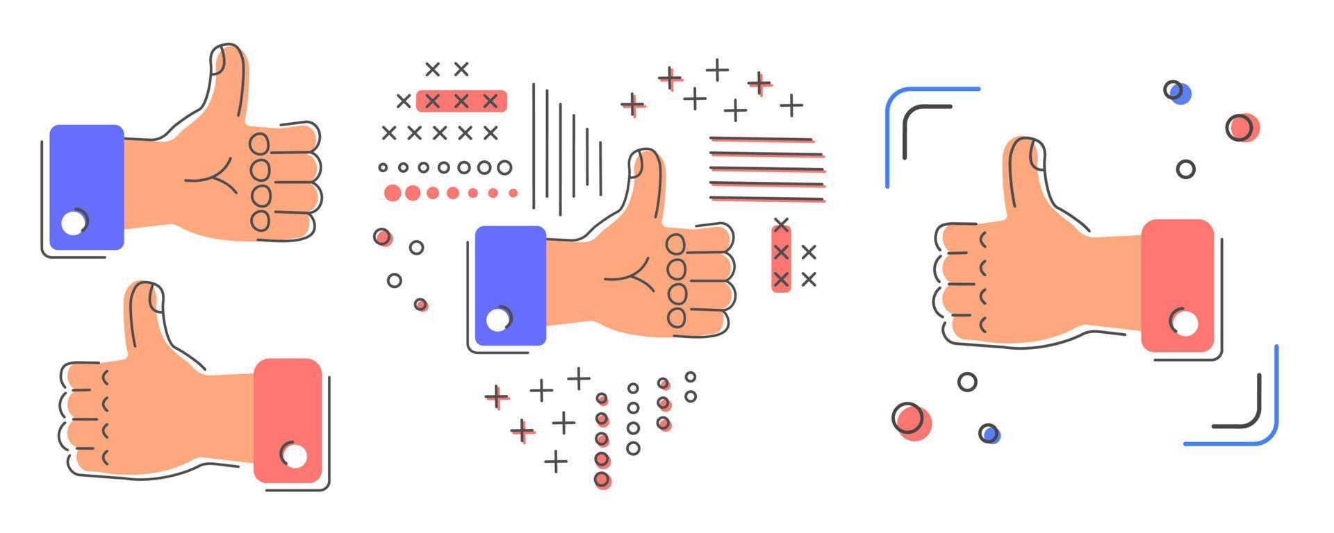 comme icône. icône pouce vers le haut. vecteur comme illustration de signe comme dans le contour linéaire pour le web, les réseaux sociaux, les commentaires, les blogs, les sites d'actualités, l'application.