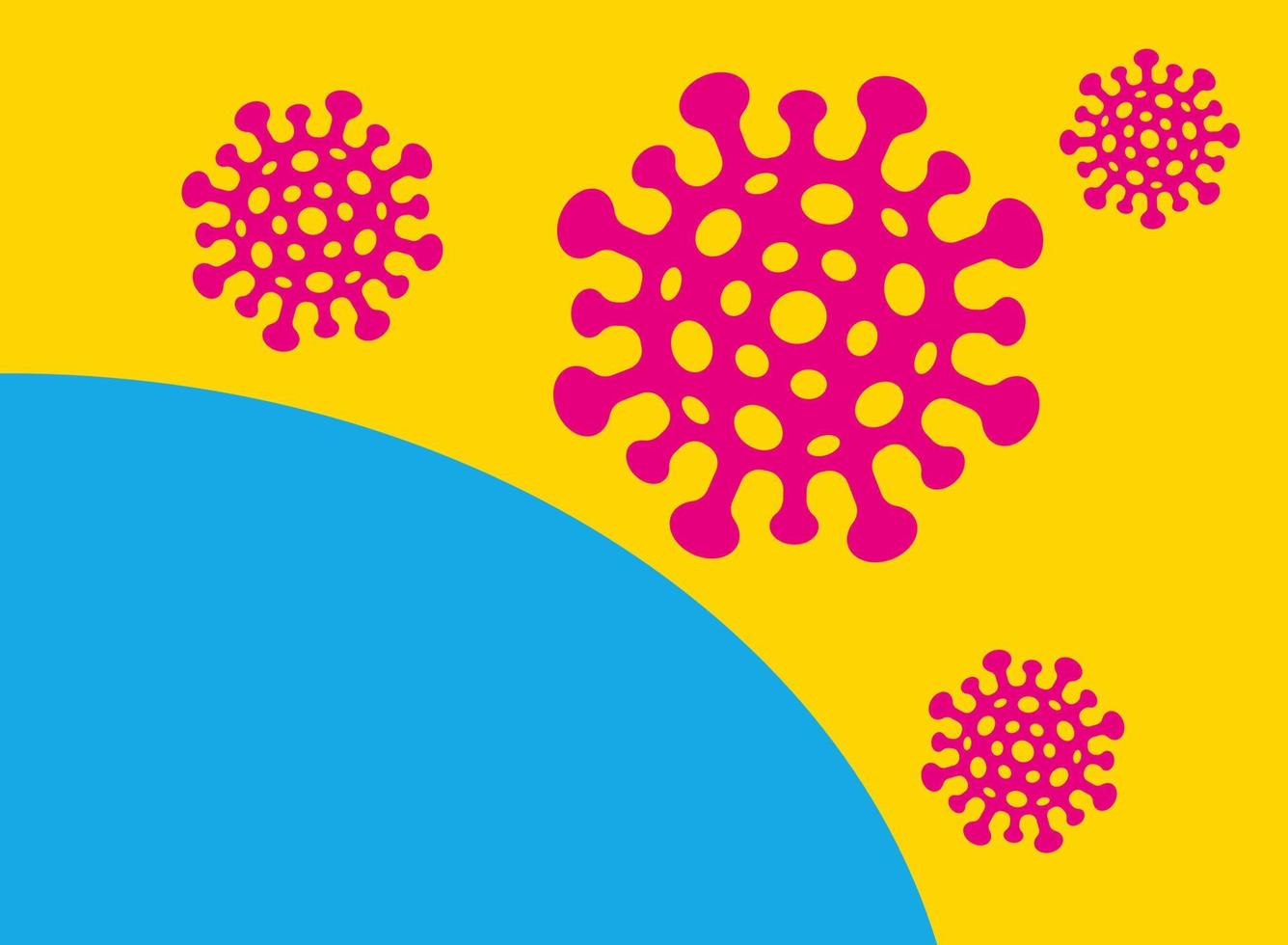 affiche de vecteur avec coronavirus dans le style cmyk