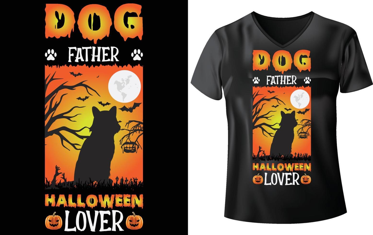 conception de t-shirt chien halloween vecteur