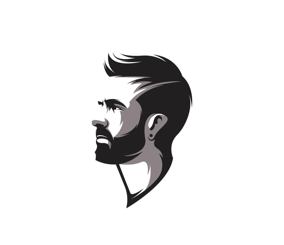 logo hipster barbu vecteur