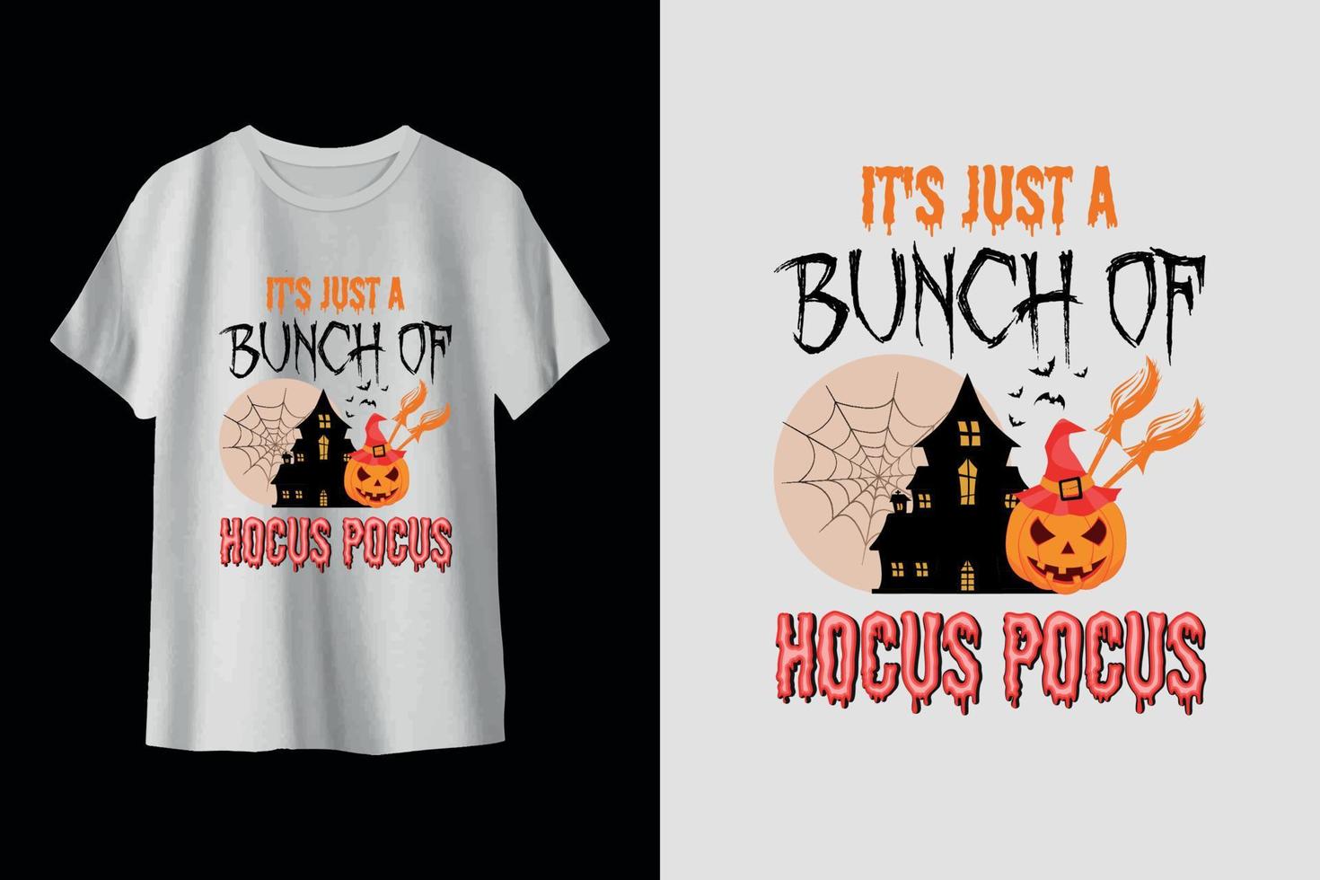 c'est juste un tas de t-shirt d'halloween hocus pocus vecteur