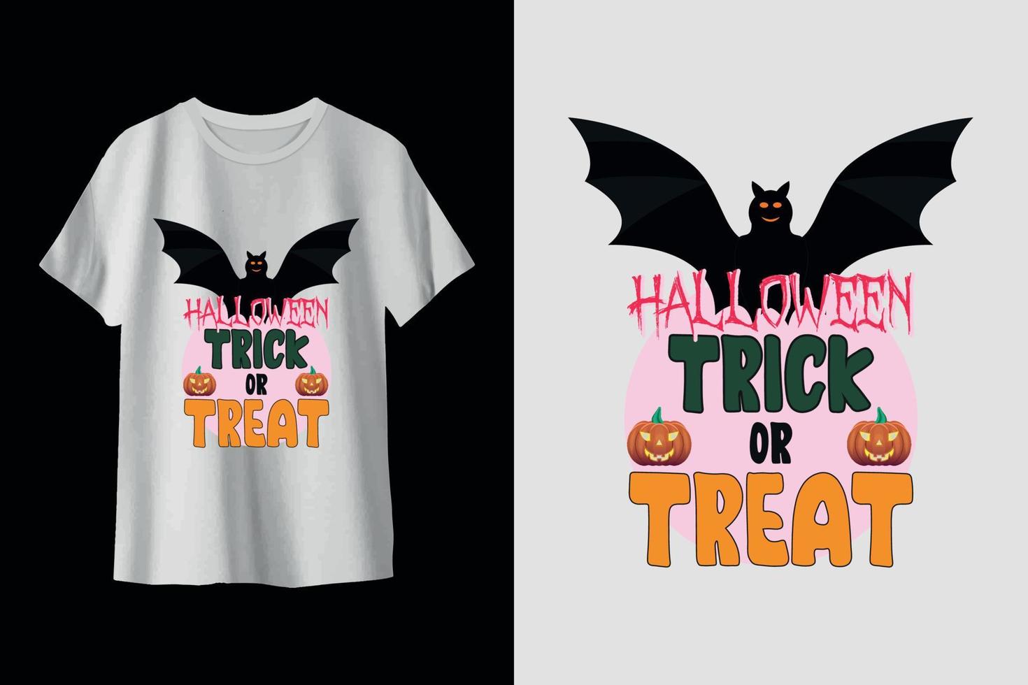 conception de t-shirt pour enfants truc ou friandise d'halloween vecteur