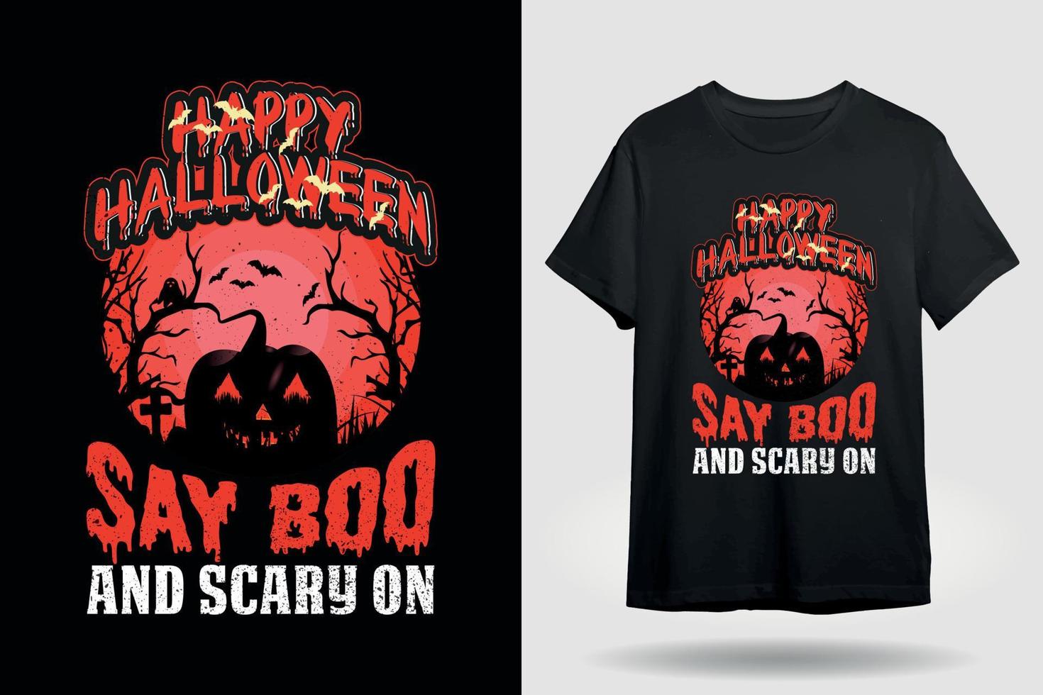 conception de t-shirt halloween boo vecteur