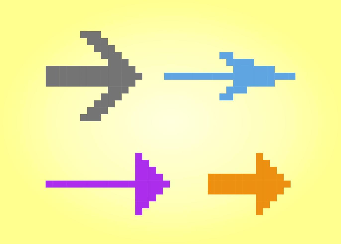 collection de pixels de flèche. illustration vectorielle pour les actifs de jeu 8 bits. vecteur
