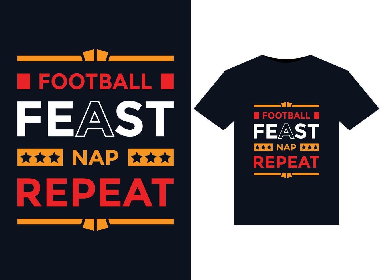 illustration de répétition de la sieste du festin de football pour la conception de t-shirts prêts à imprimer vecteur