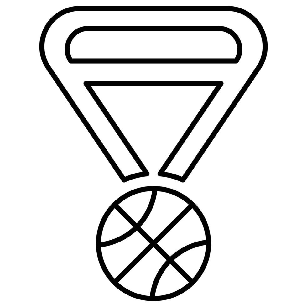 icône de la médaille, thème du basket-ball vecteur