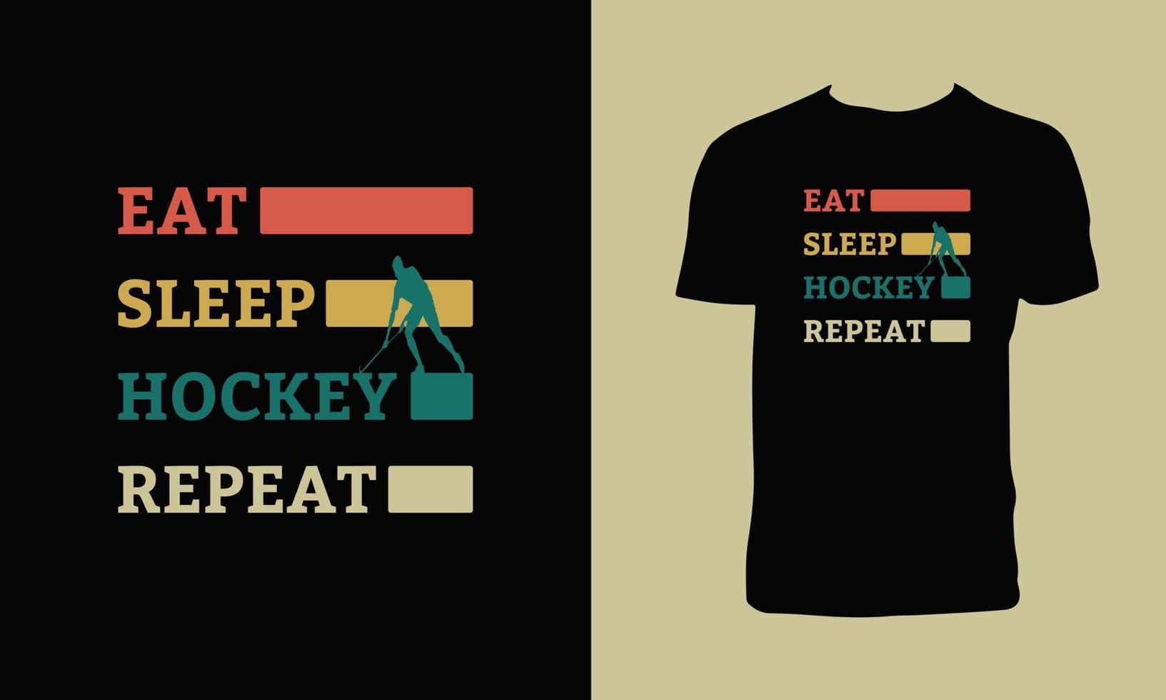 conception créative de t-shirt de hockey vecteur