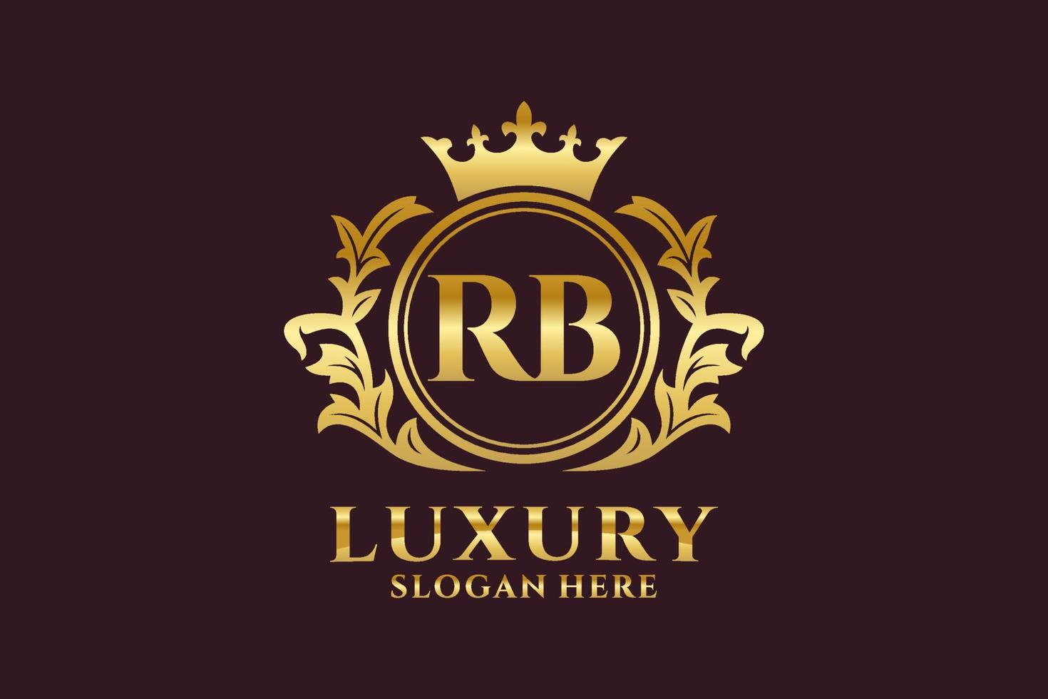 modèle initial de logo de luxe royal de lettre rb dans l'art vectoriel pour des projets de marque luxueux et d'autres illustrations vectorielles.