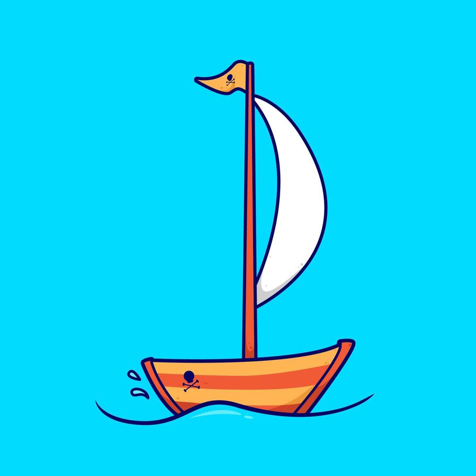 illustration vectorielle mignon de bateau pirate vecteur