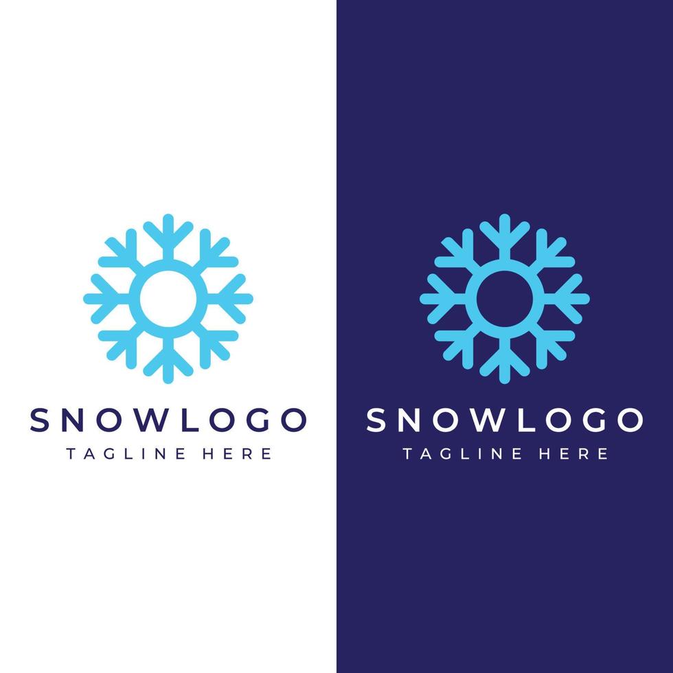 conception de modèle de logo flocon de neige bleu abstrait ou éléments froids avec contour.logo pour l'hiver, les icônes, la glace, le froid. vecteur
