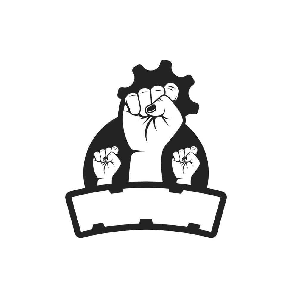 révolution de la main du poing vectoriel de l'illustration de l'insigne du logo du pouvoir du peuple
