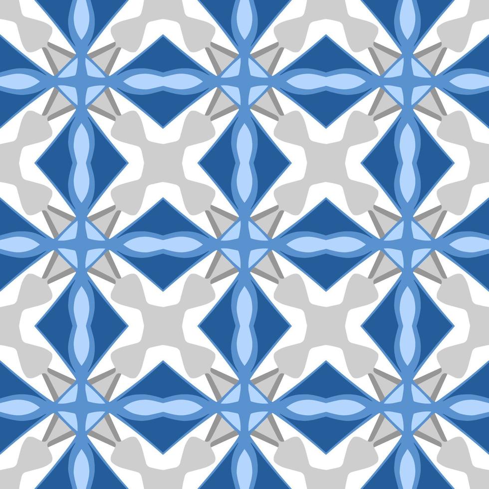 motif géométrique bleu sans couture avec forme tribale. motif conçu en style ikat, aztèque, marocain, thaïlandais, arabe de luxe. idéal pour les vêtements en tissu, la céramique, le papier peint. illustration vectorielle. vecteur