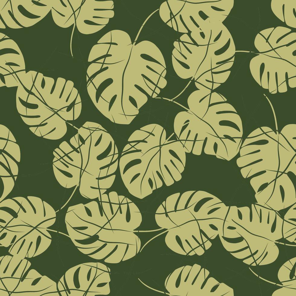 modèle sans couture tropical avec des feuilles de palmier exotiques. monstère tropicale. style hawaïen. illustration vectorielle. vecteur
