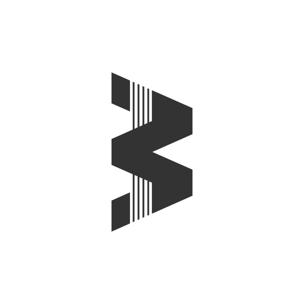 lettre b rayures simples vecteur logo géométrique